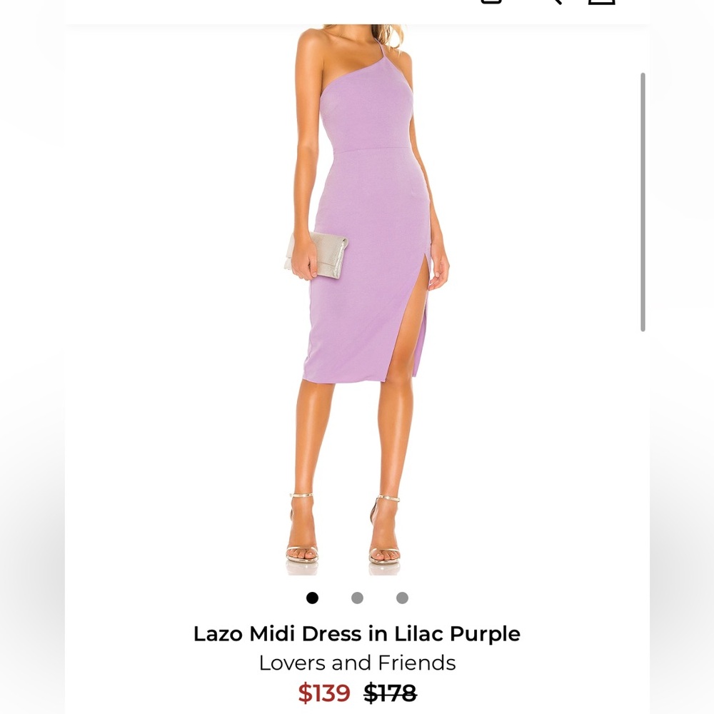 Lovers + Friends Lilac One-Shoulder Midi Dress